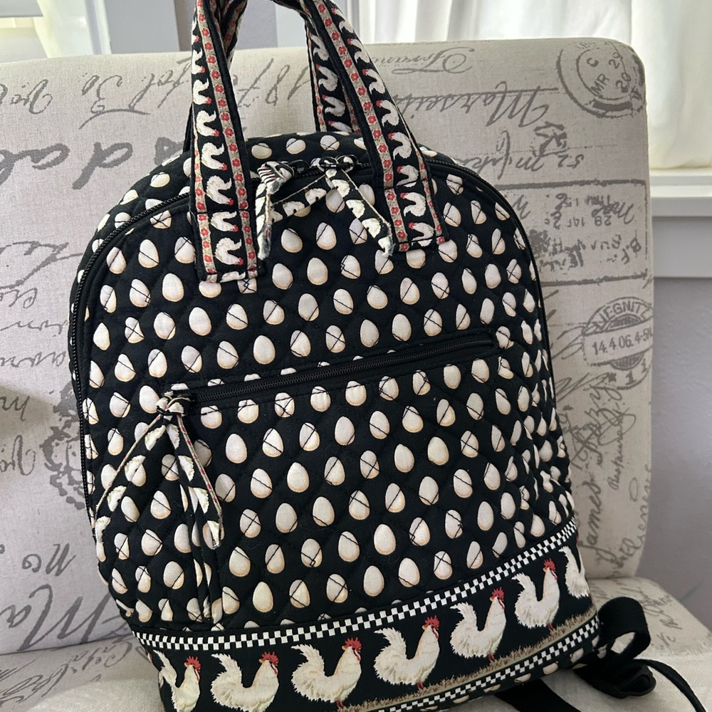 Chic Black and White Patterned Backpack